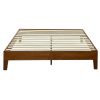 Low Profile Platform Bed Frame in Cherry Wood Finish