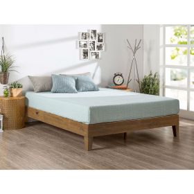 Solid Wood Low Profile Platform Bed Frame in Pine Finish (size: Full)