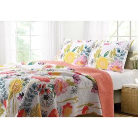 Cotton Quilt Set Multi-Color Floral Pattern (size: King)