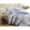 100-Percent Cotton Quilt Bedspread Set with Floral Leaves Pattern