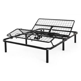 Steel Adjustable Bed Frame Base with Remote Control (size: twin xl)