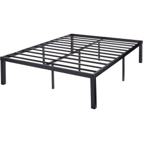 Modern 16-inch Heavy Steel Metal Platform Bed Frame (size: Queen)
