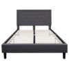 Fabric Upholstered Platform Bed Frame with Tufted Headboard