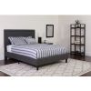 Fabric Upholstered Platform Bed Frame with Tufted Headboard