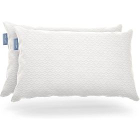 Set of 2 Shredded Memory Foam Pillows with Luxury Bamboo Breathable Cover (size: Queen)