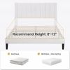 Modern Velvet Upholstered Platform Bed with Headboard