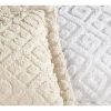 Diamond Pattern Cotton Chenille Bedspread with Fringe Edges