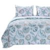 Coastal Seashells Polyester Reversible Quilt Set