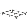 Sturdy Black Metal Adjustable Bed Frame w/Headboard Brackets