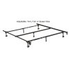 Sturdy Black Metal Adjustable Bed Frame w/Headboard Brackets