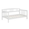 Traditional Pine Wood Day Bed Frame in White Finish