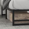 Black Metal Platform Bed Frame with Under-Bed Storage Space