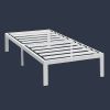 Modern Heavy Duty Metal Platform Bed Frame in White