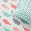 5-Piece Bed In A Bag Microfiber Waves Whales Quilt Set